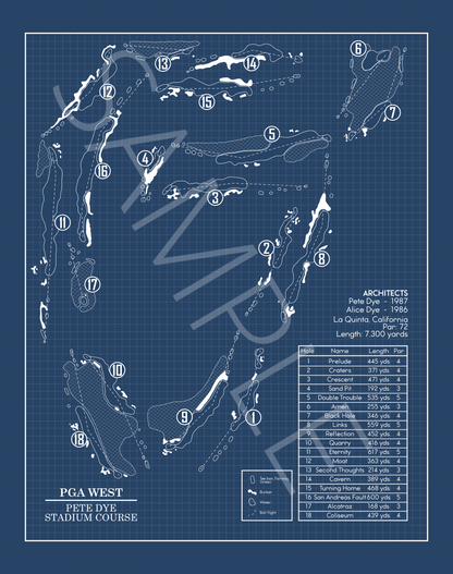 PGA West Pete Dye Stadium Course Blueprint (Print)