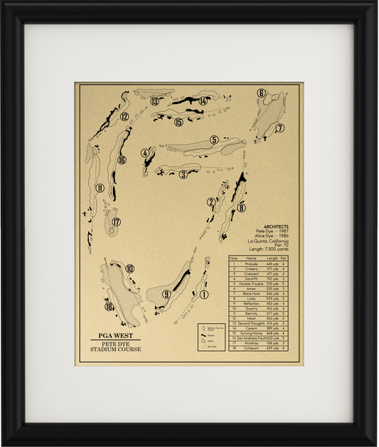 PGA West Pete Dye Stadium Course Outline (Print)