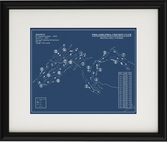 Philadelphia Cricket Club Militia Hill Course Blueprint (Print)