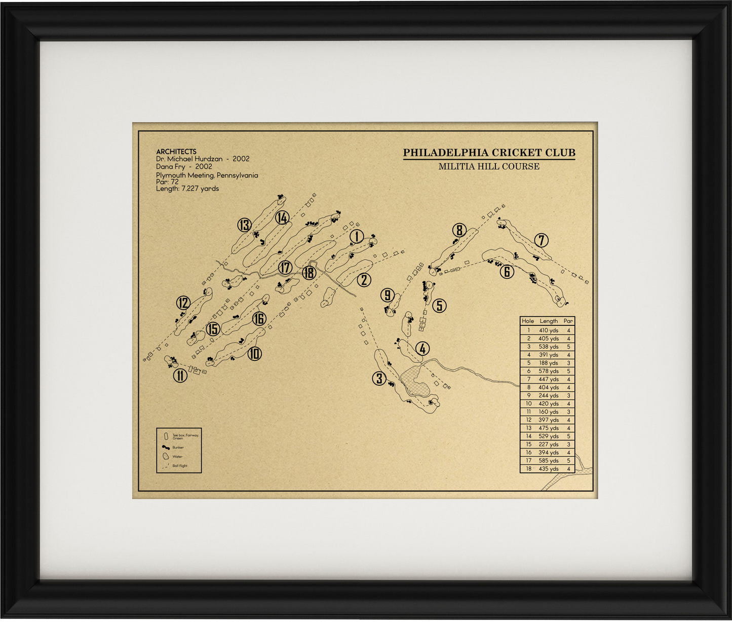 Philadelphia Cricket Club Militia Hill Course Outline (Print)