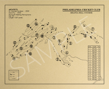 Philadelphia Cricket Club Militia Hill Course Outline (Print)