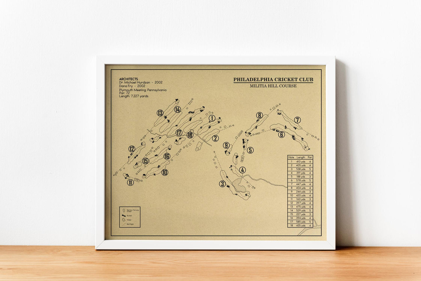 Philadelphia Cricket Club Militia Hill Course Outline (Print)
