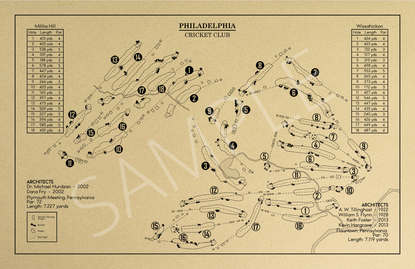 Philadelphia Cricket Club Outline (Print)