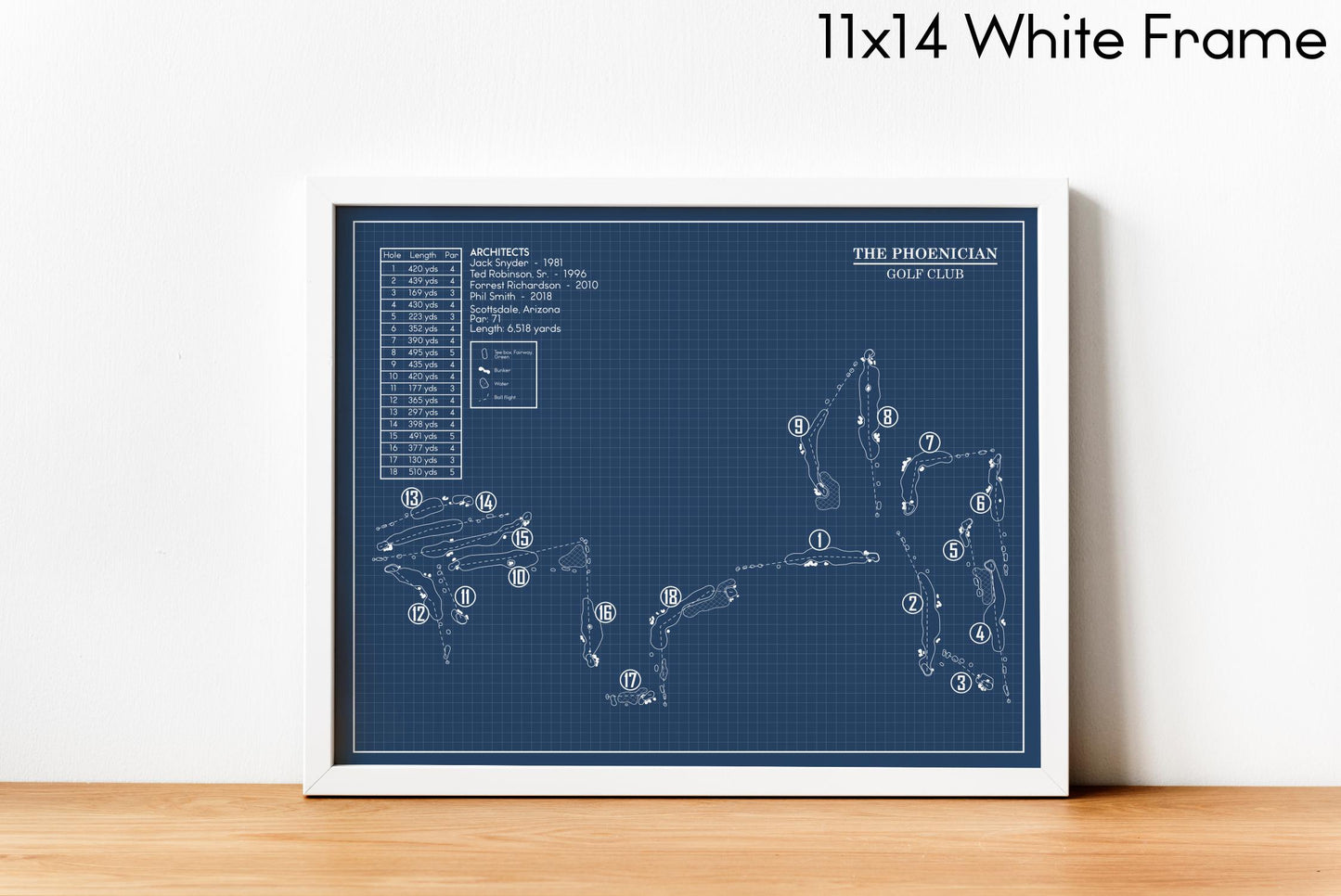 The Phoenician Golf Club Blueprint (Print)