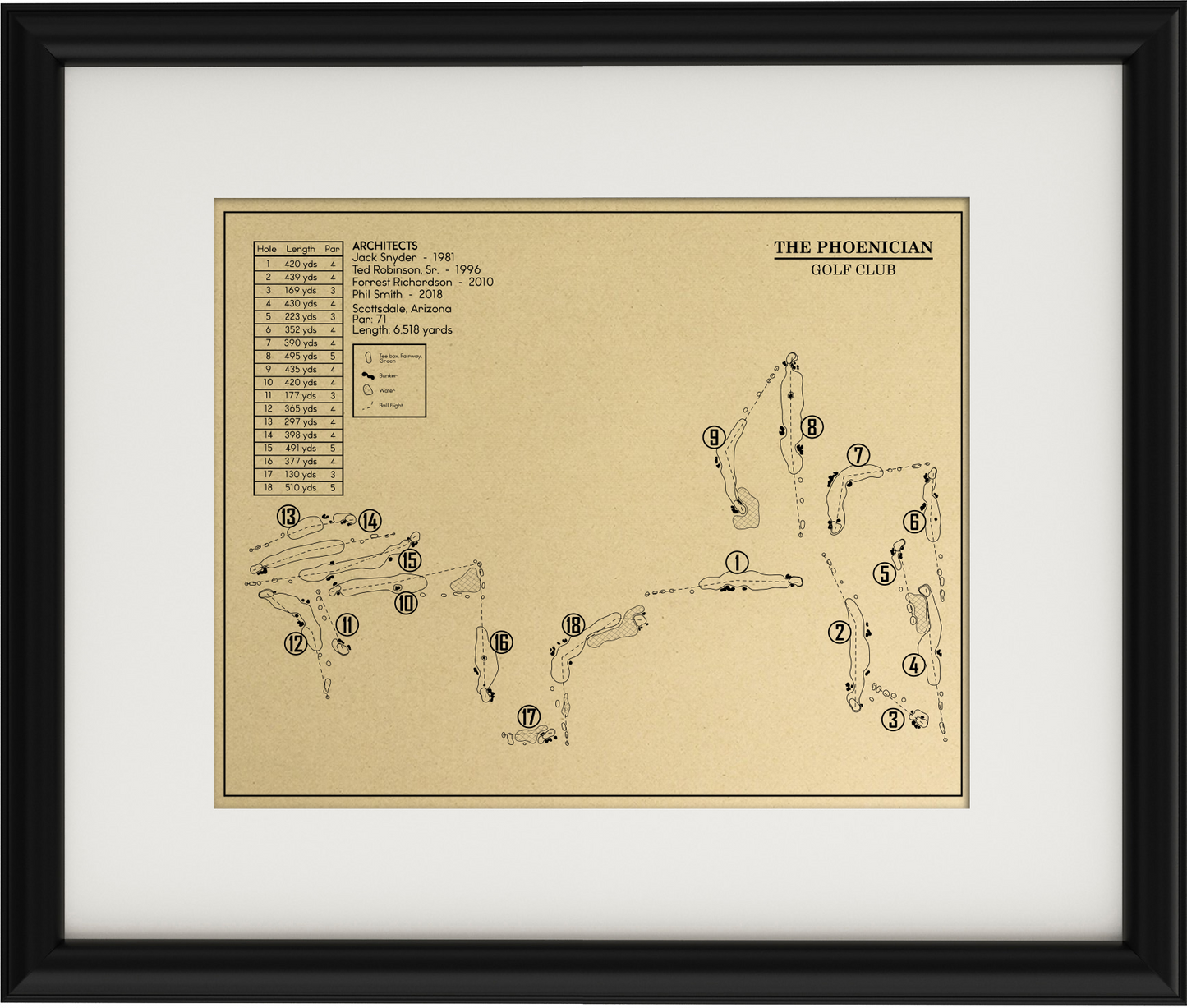 The Phoenician Golf Club Outline (Print)