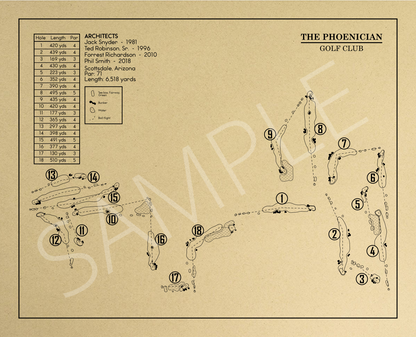 The Phoenician Golf Club Outline (Print)