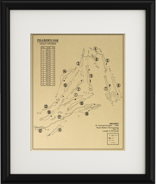 Pilgrim's Oak Golf Course Outline (Print)
