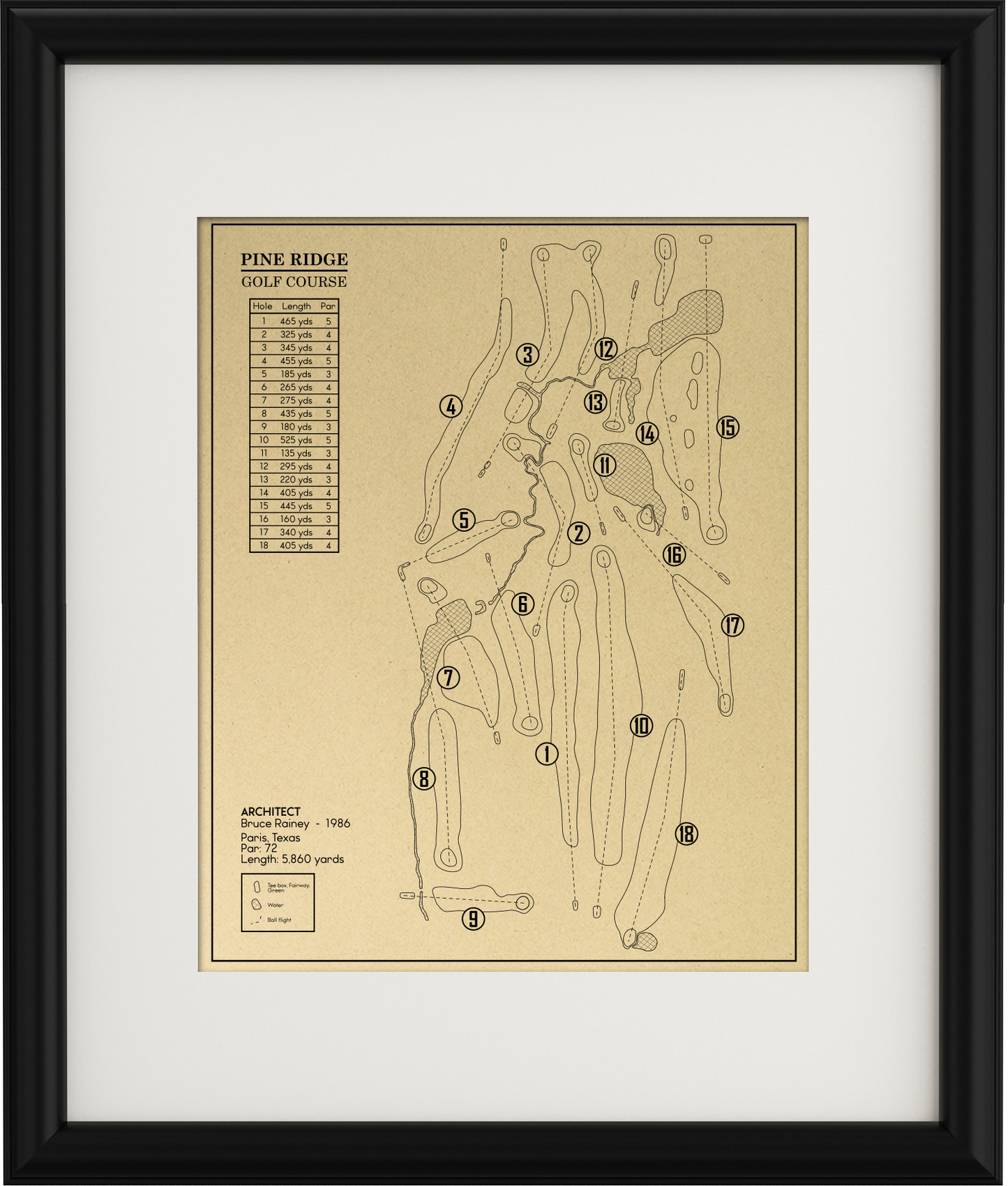 Pine Ridge Golf Course Outline (Print)