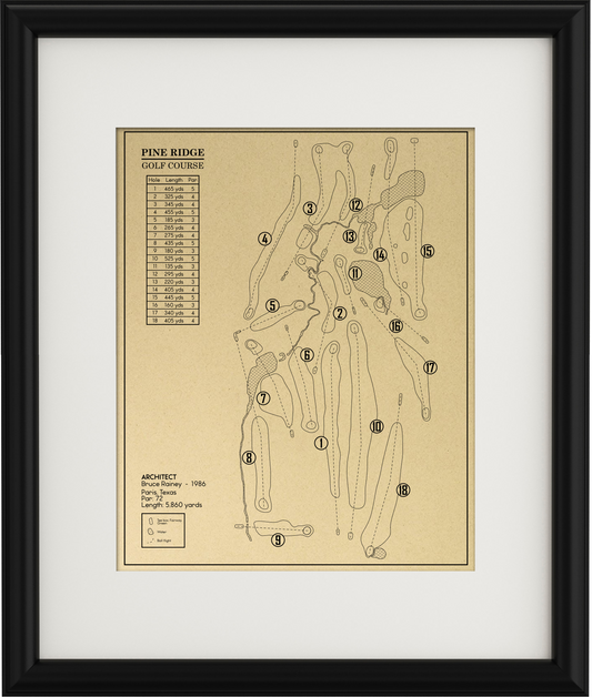 Pine Ridge Golf Course Outline (Print)