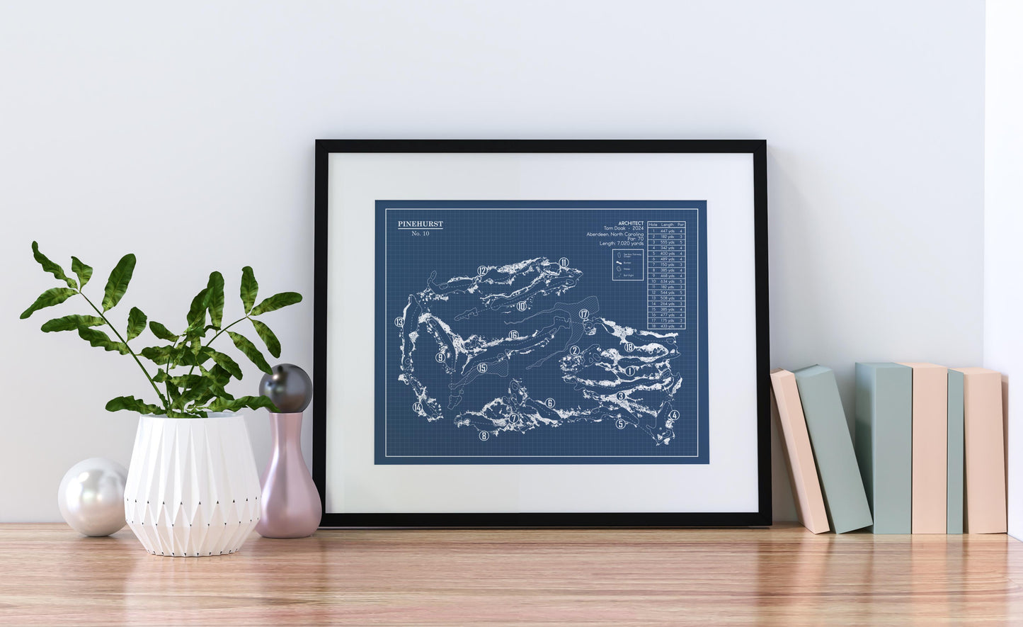 Pinehurst No. 10 Golf Course Blueprint (Print)