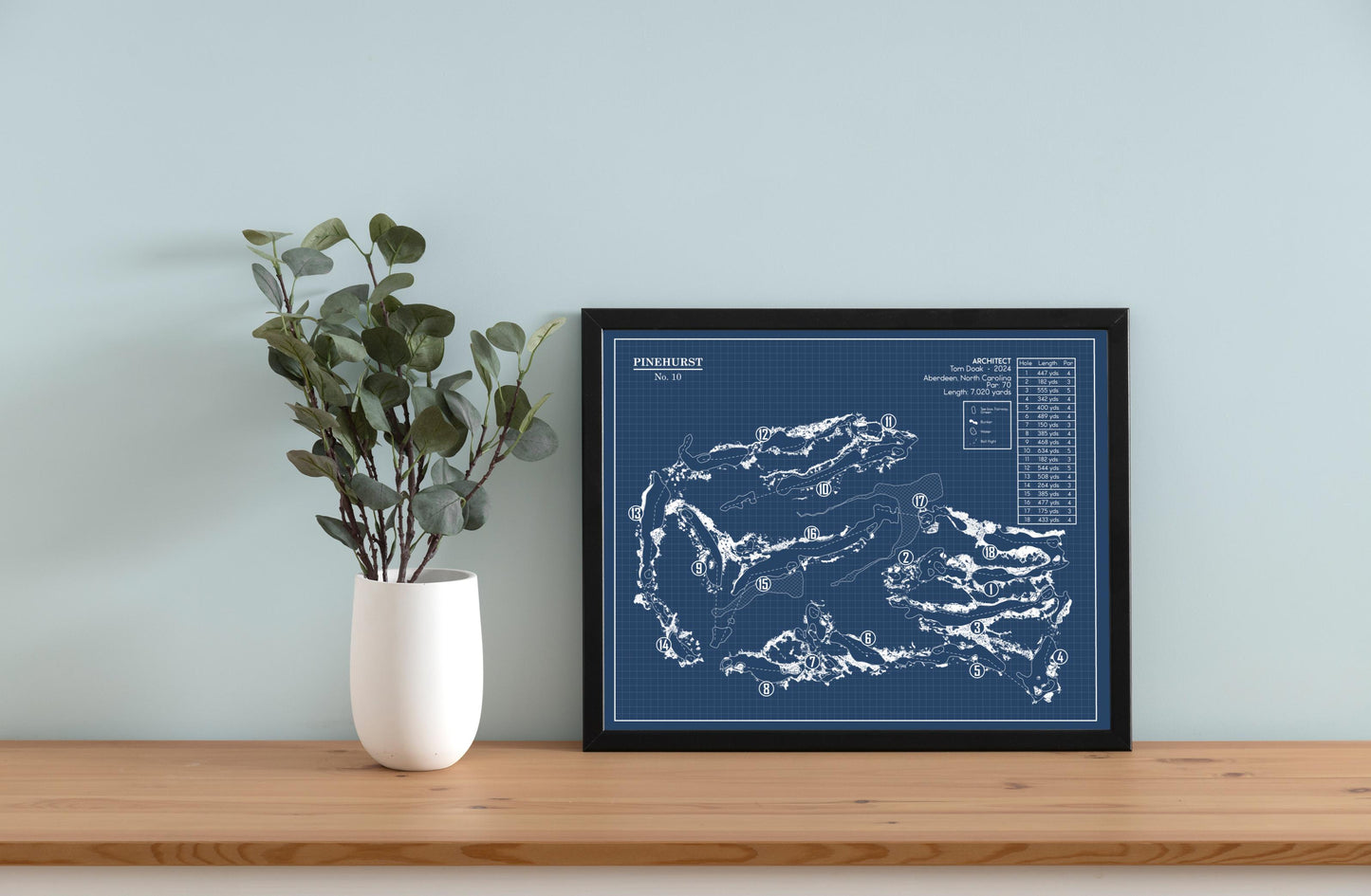 Pinehurst No. 10 Golf Course Blueprint (Print)