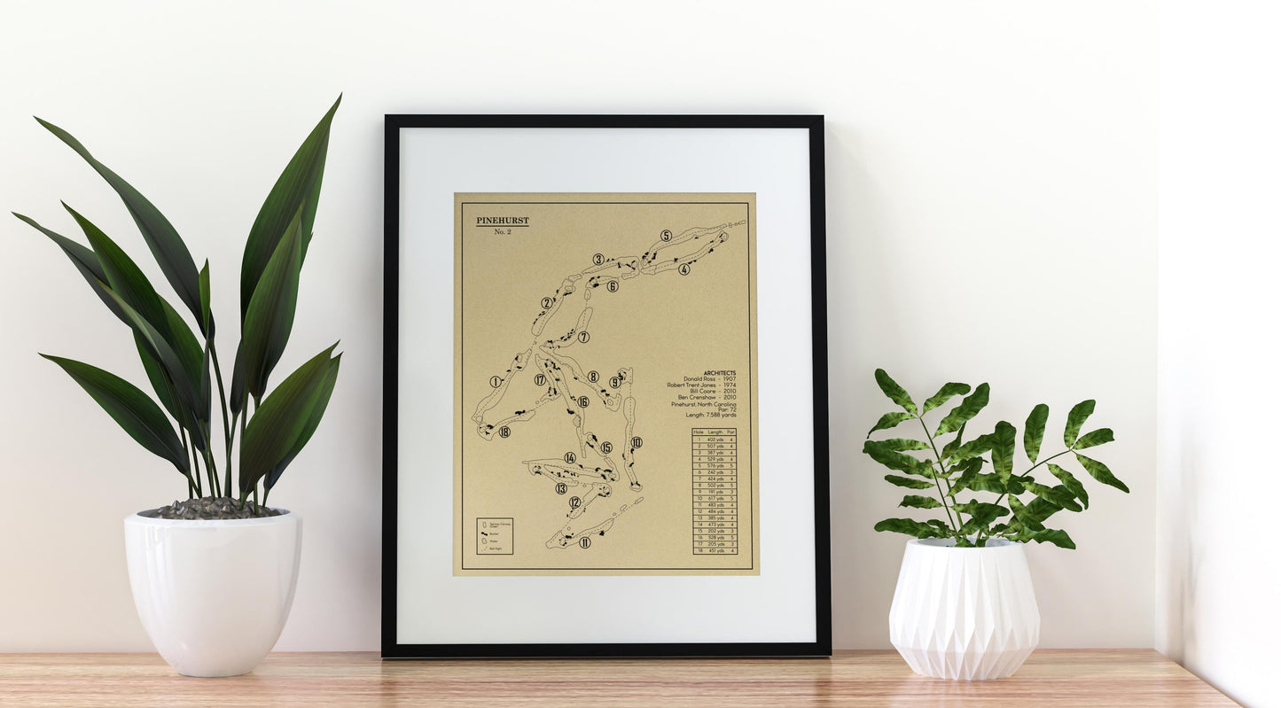 Pinehurst No. 2 Golf Course Outline (Print)