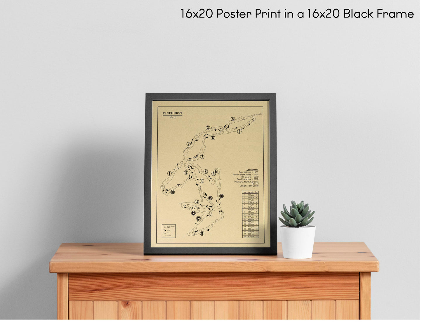 Pinehurst No. 2 Golf Course Outline (Print)