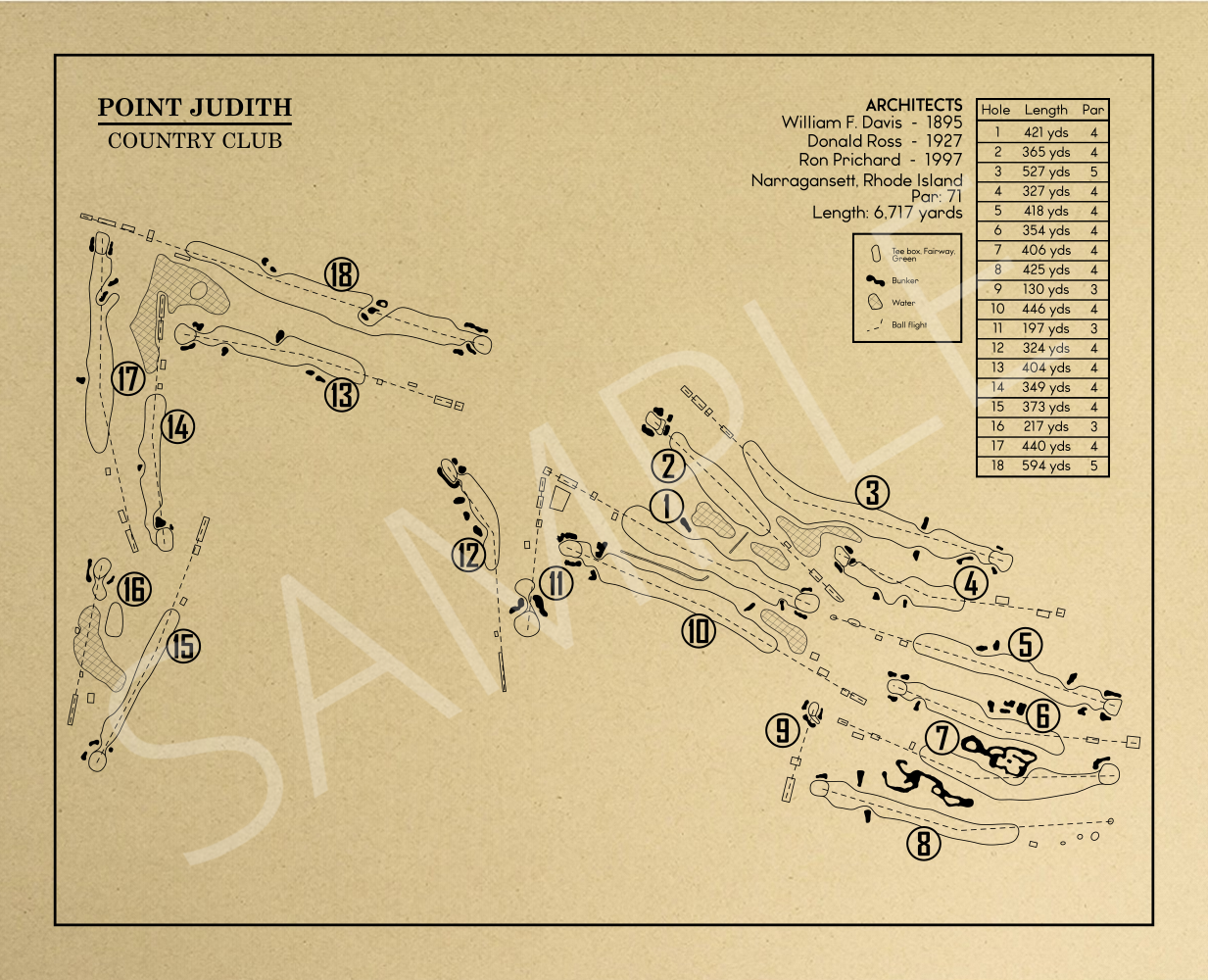 Point Judith Country Club Outline (Print)