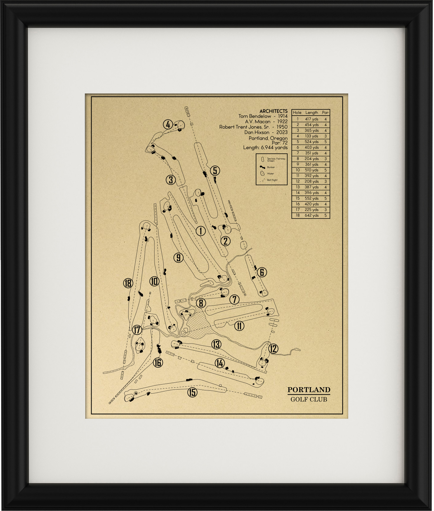 Portland Golf Club Outline (Print)