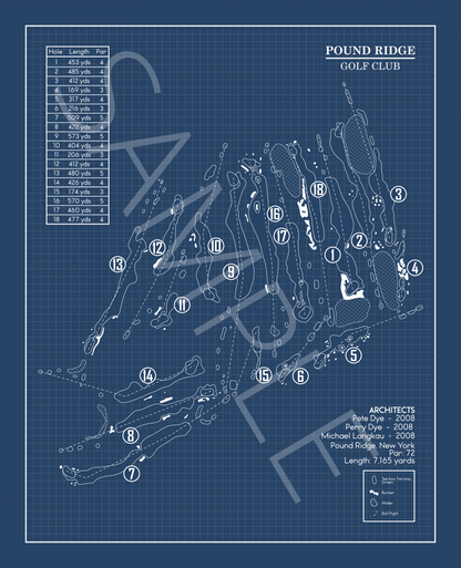 Pound Ridge Golf Club Blueprint (Print)