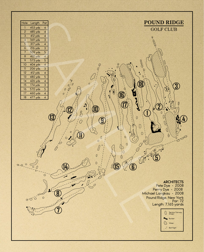 Pound Ridge Golf Club Outline (Print)