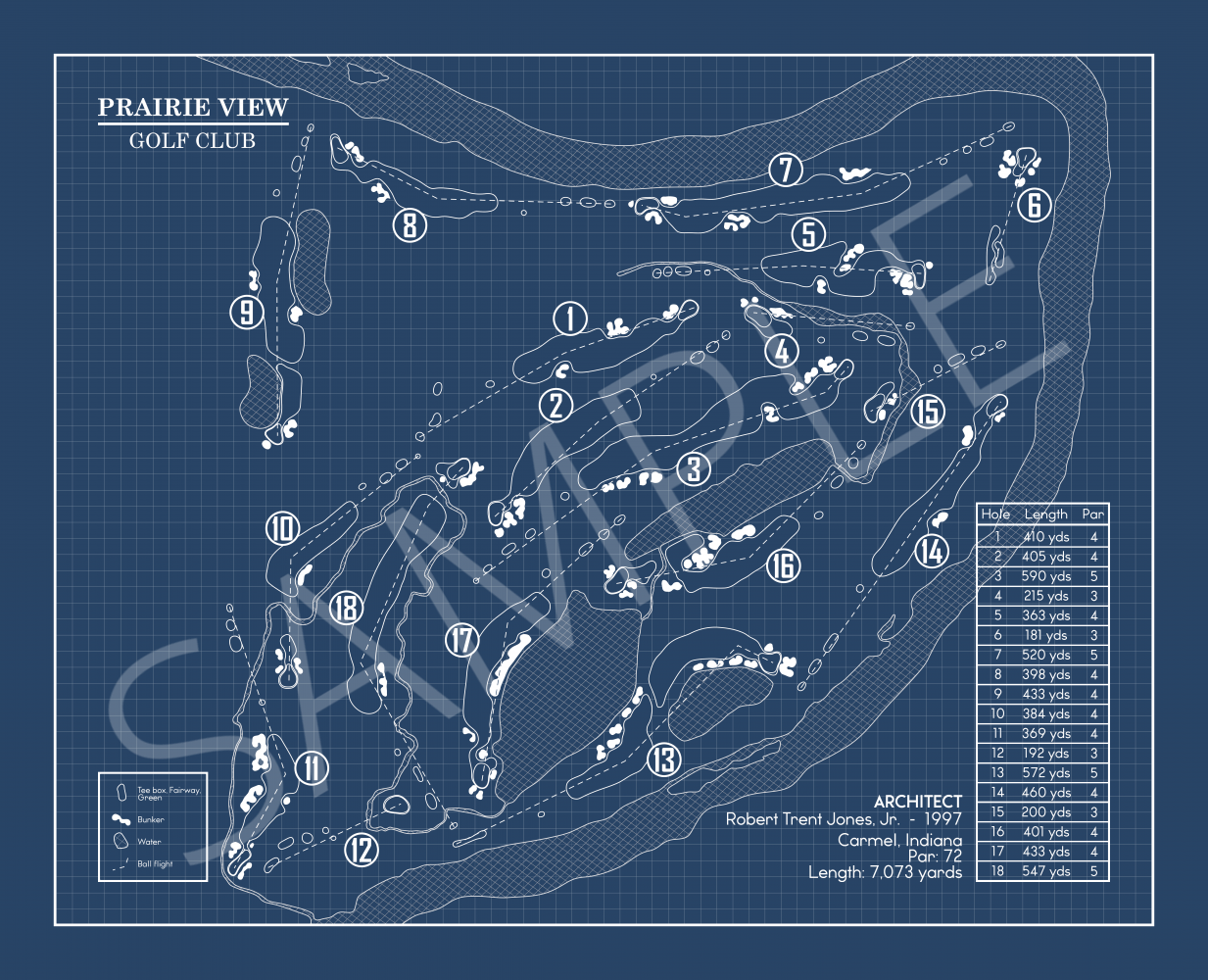 Prairie View Golf Club Blueprint (Print)