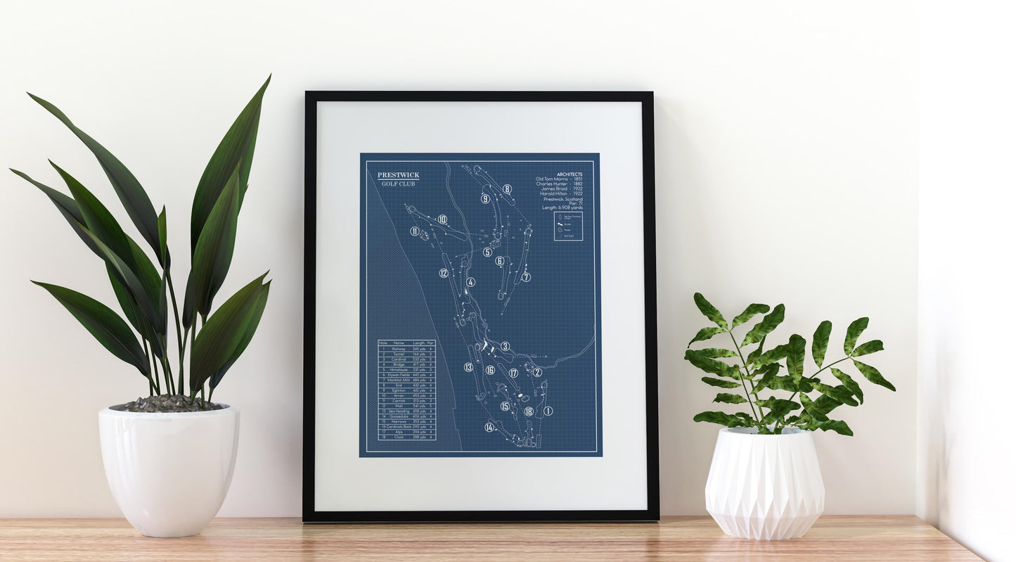 Prestwick Golf Club Blueprint (Print)