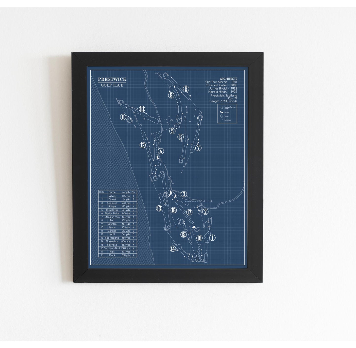 Prestwick Golf Club Blueprint (Print)