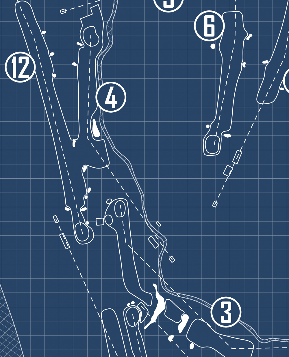 Prestwick Golf Club Blueprint (Print)