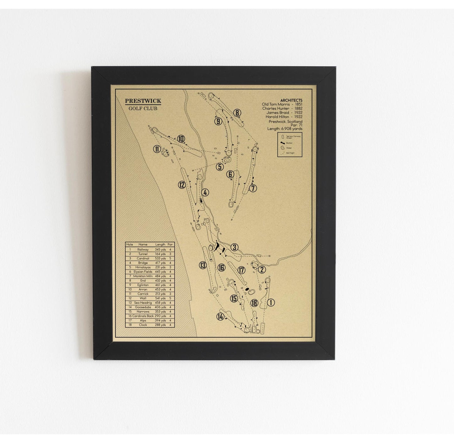 Prestwick Golf Club Outline (Print)