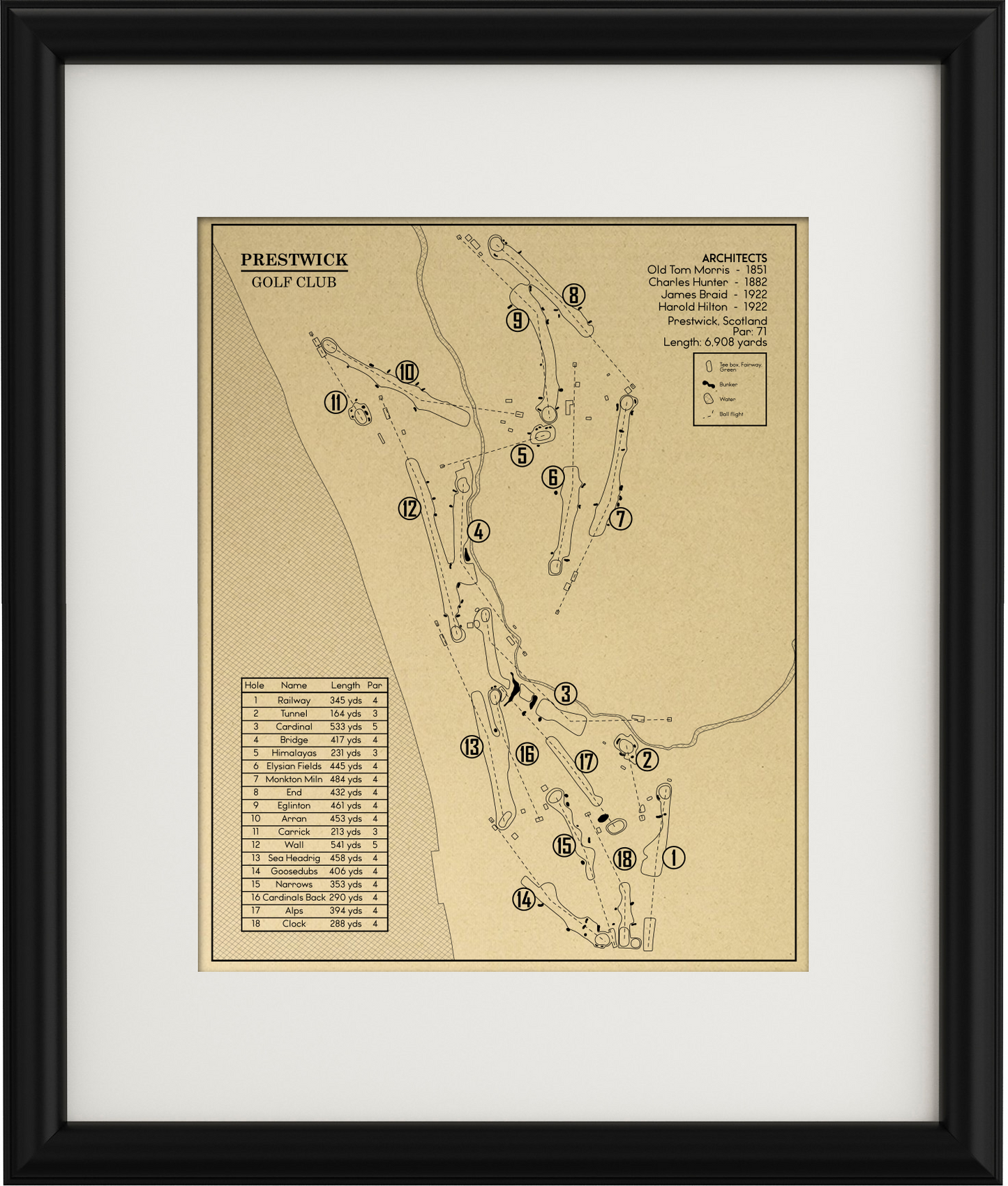 Prestwick Golf Club Outline (Print)