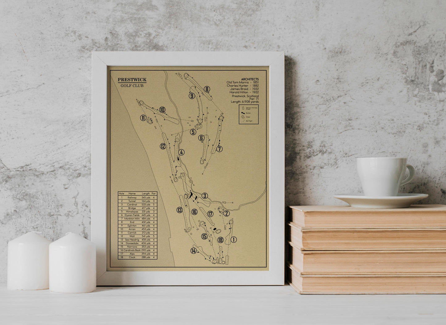 Prestwick Golf Club Outline (Print)