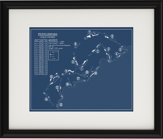 Punta Espada Golf Course Blueprint (Print)