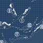 Punta Espada Golf Course Blueprint (Print)