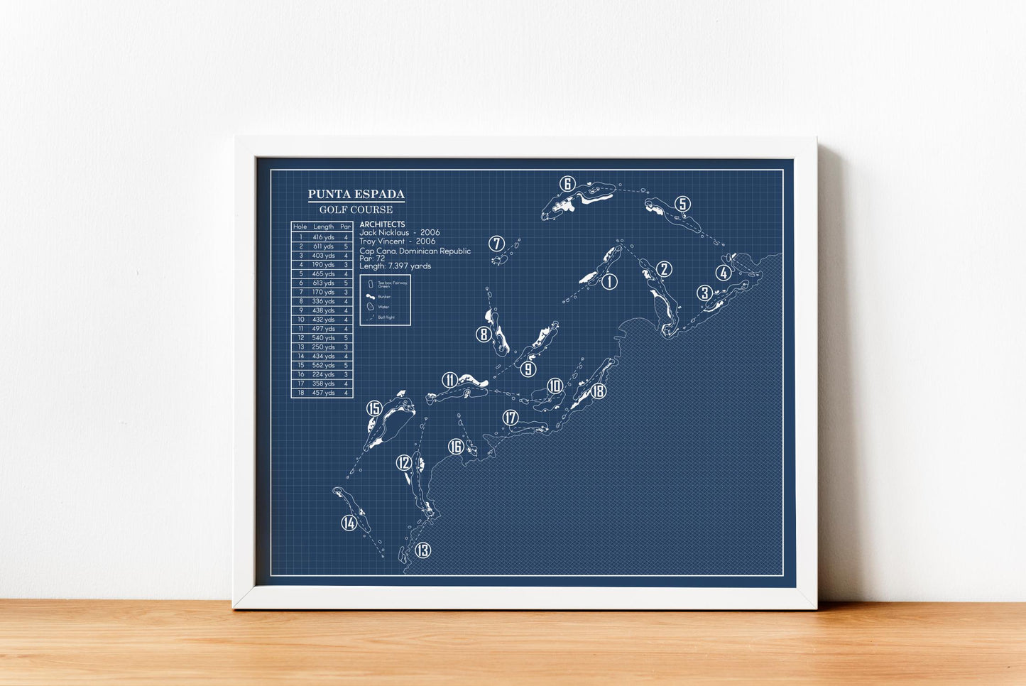 Punta Espada Golf Course Blueprint (Print)