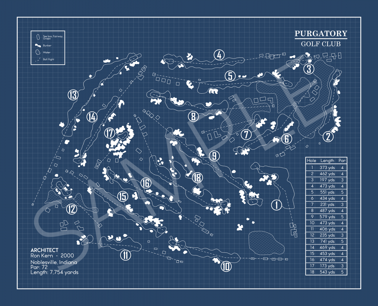 Purgatory Golf Club Blueprint (Print)
