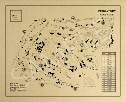 Purgatory Golf Club Outline (Print)