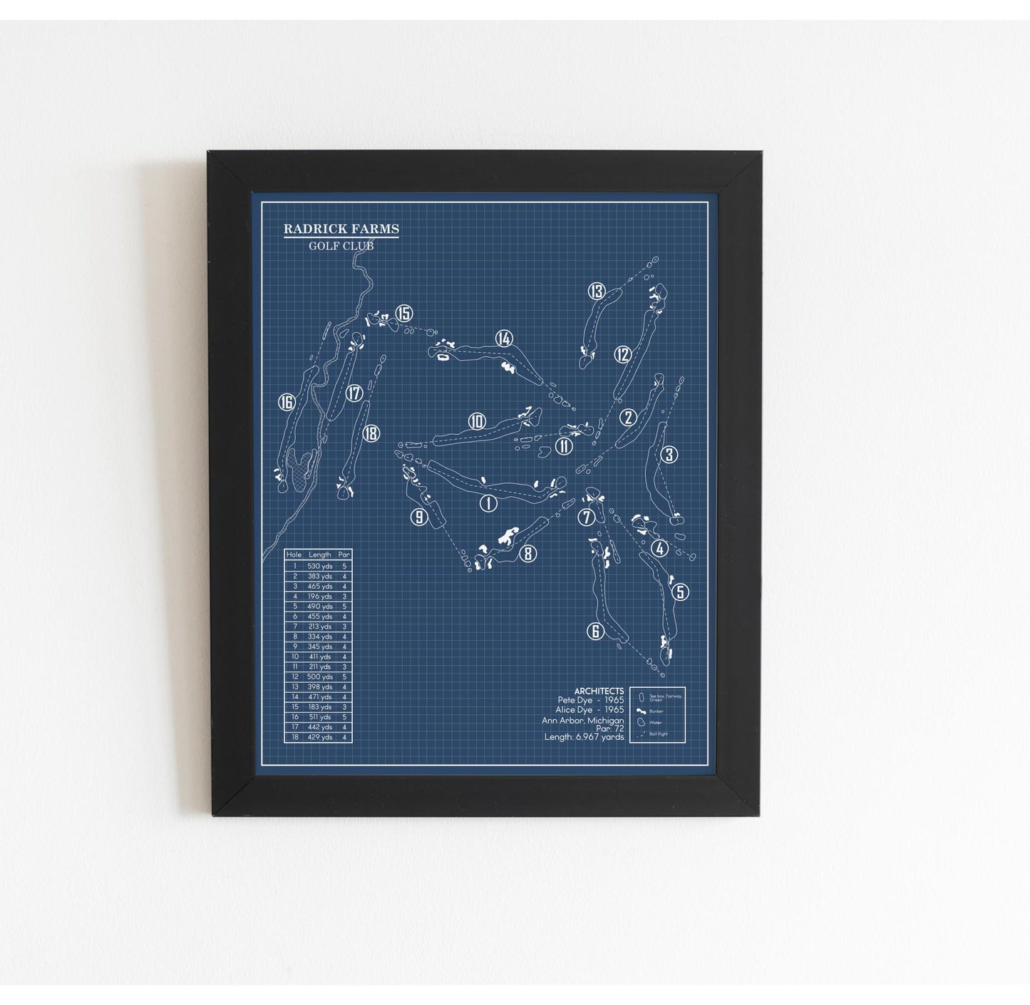 Radrick Farms Golf Club Blueprint (Print)