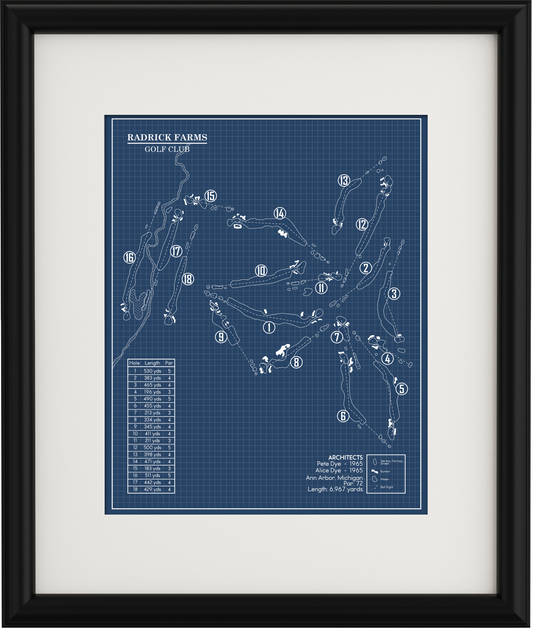 Radrick Farms Golf Club Blueprint (Print)