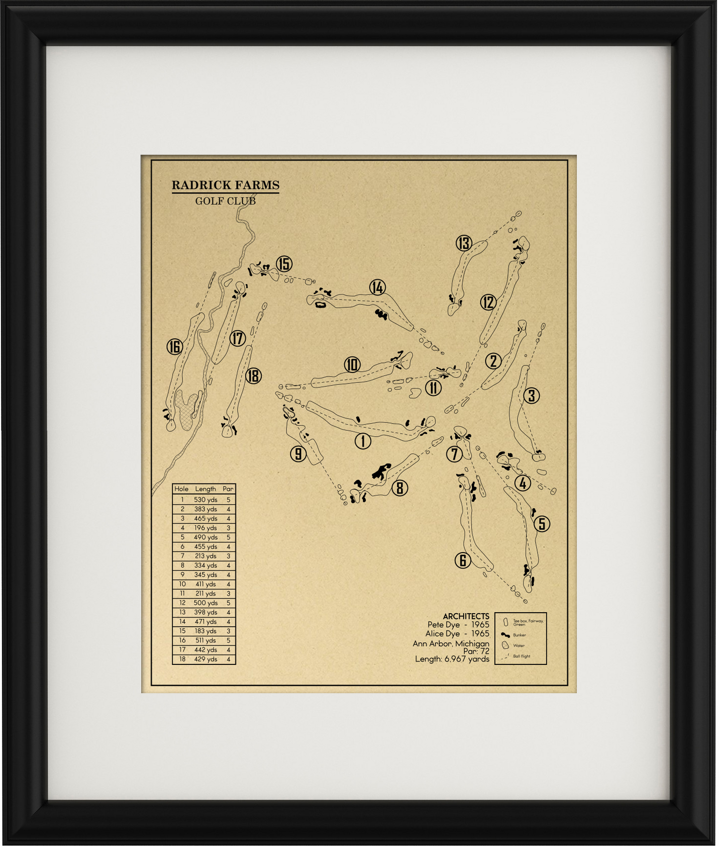 Radrick Farms Golf Club Outline (Print)