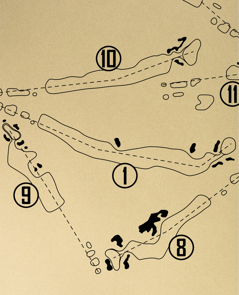 Radrick Farms Golf Club Outline (Print)