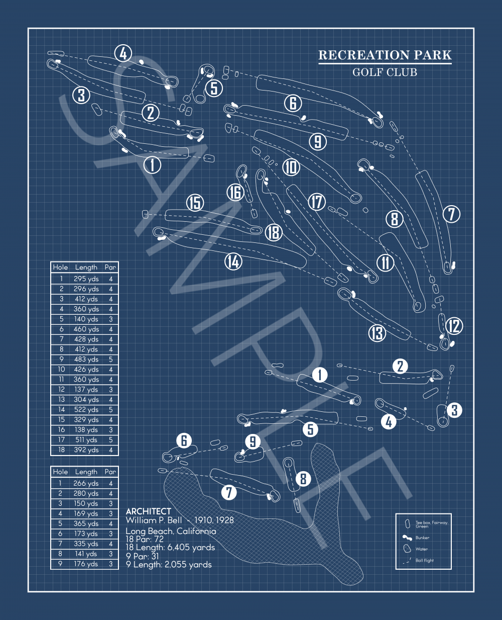 Recreation Park Golf Club Blueprint (Print)