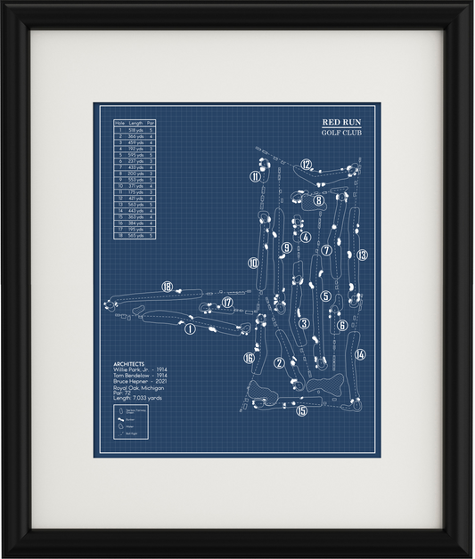 Red Run Golf Club Blueprint (Print)