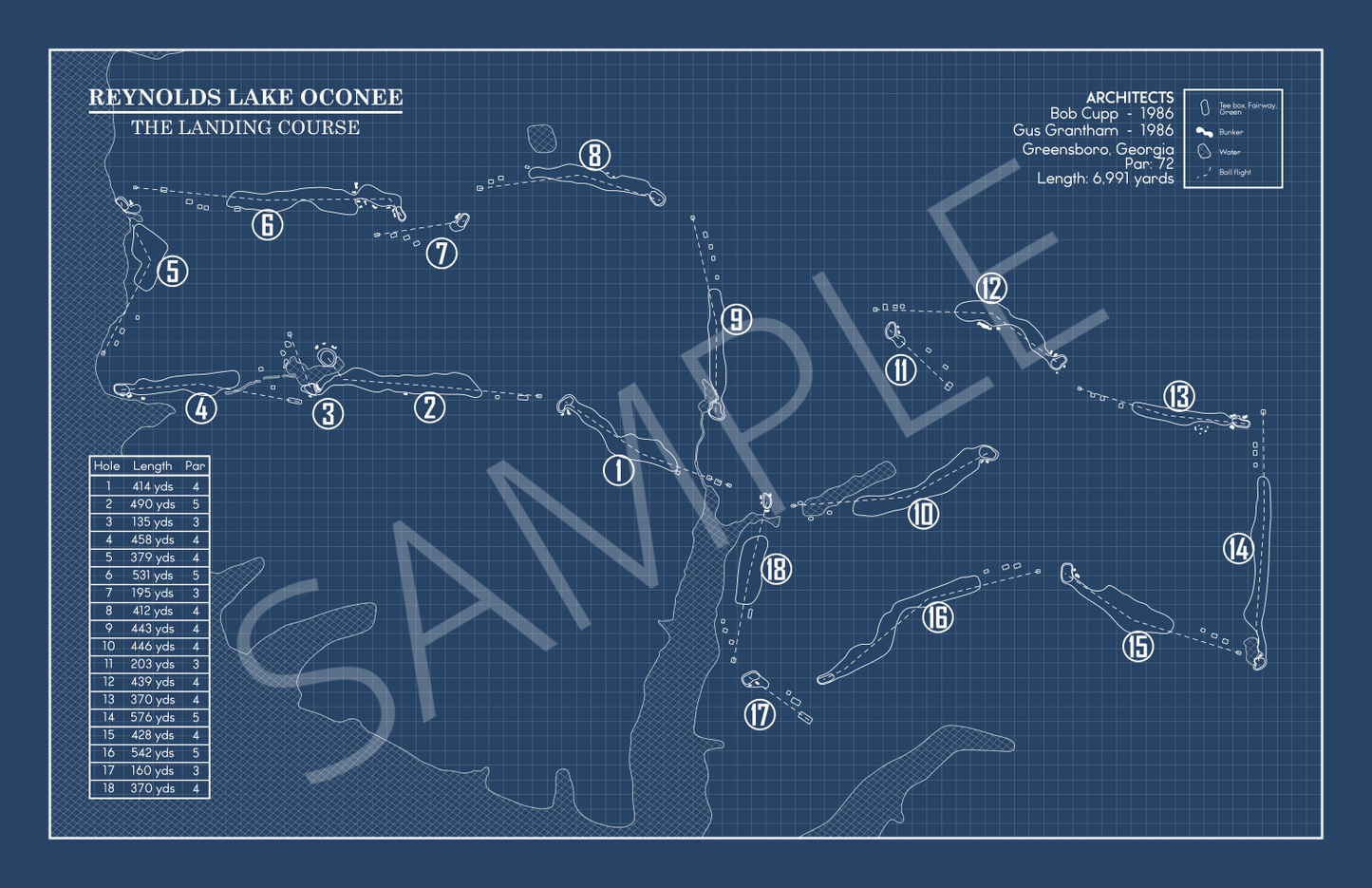 Reynolds Lake Oconee Landing Course Blueprint (Print)