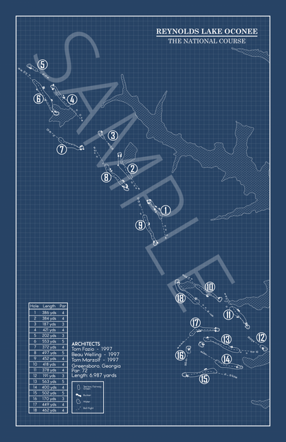 Reynolds Lake Oconee National Course Blueprint (Print)
