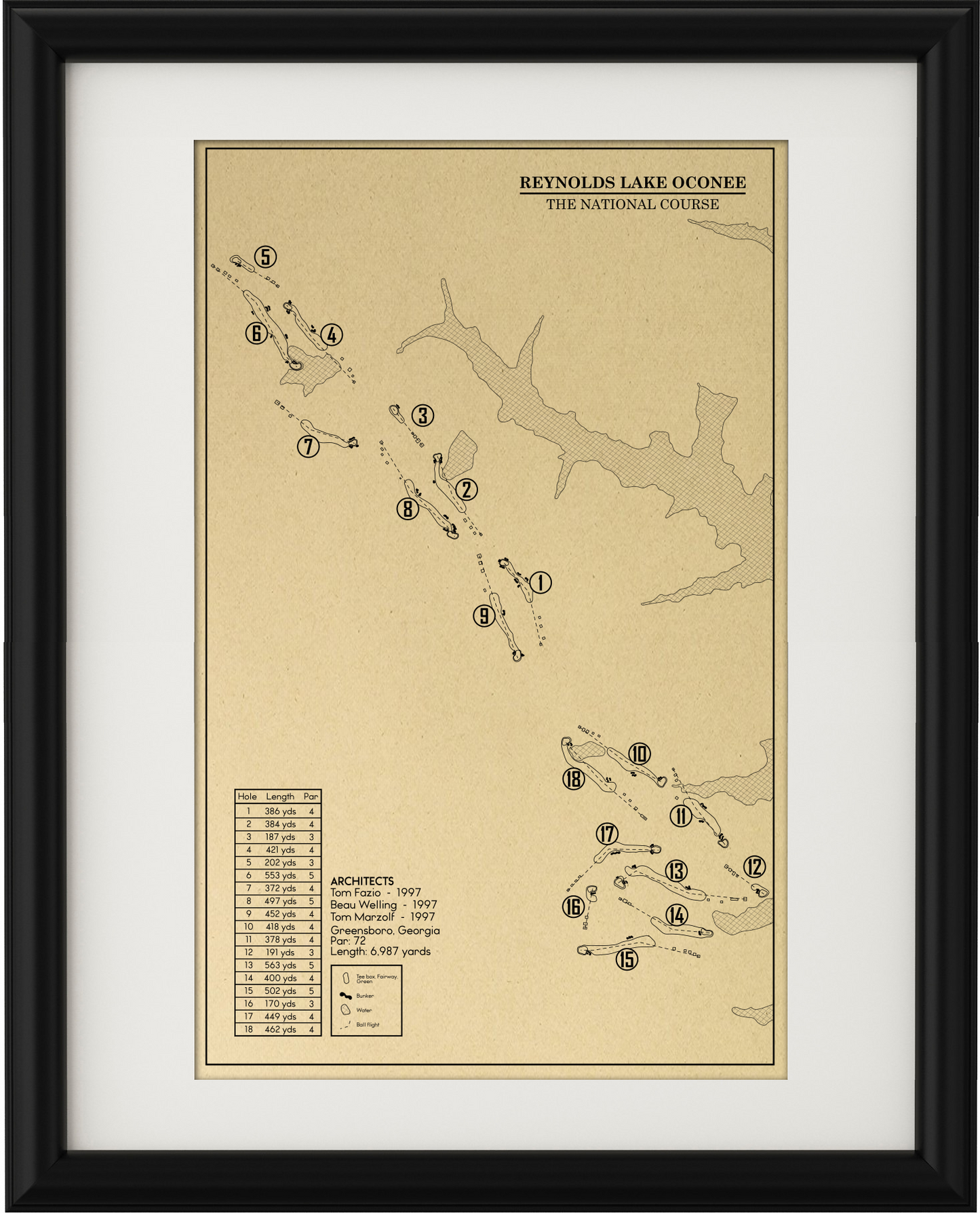 Reynolds Lake Oconee National Course Outline (Print)