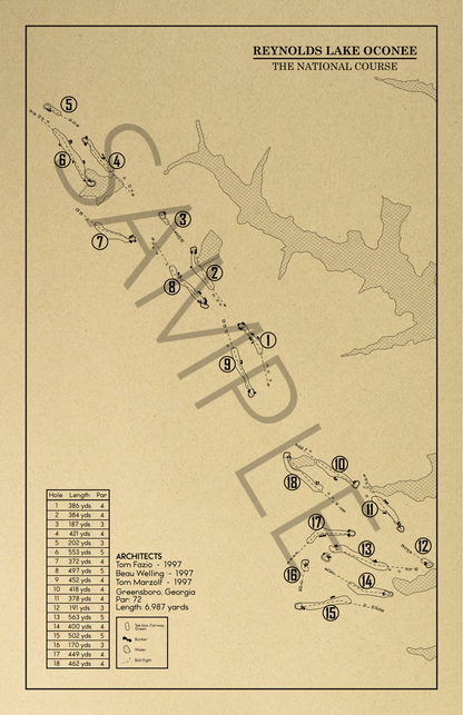 Reynolds Lake Oconee National Course Outline (Print)