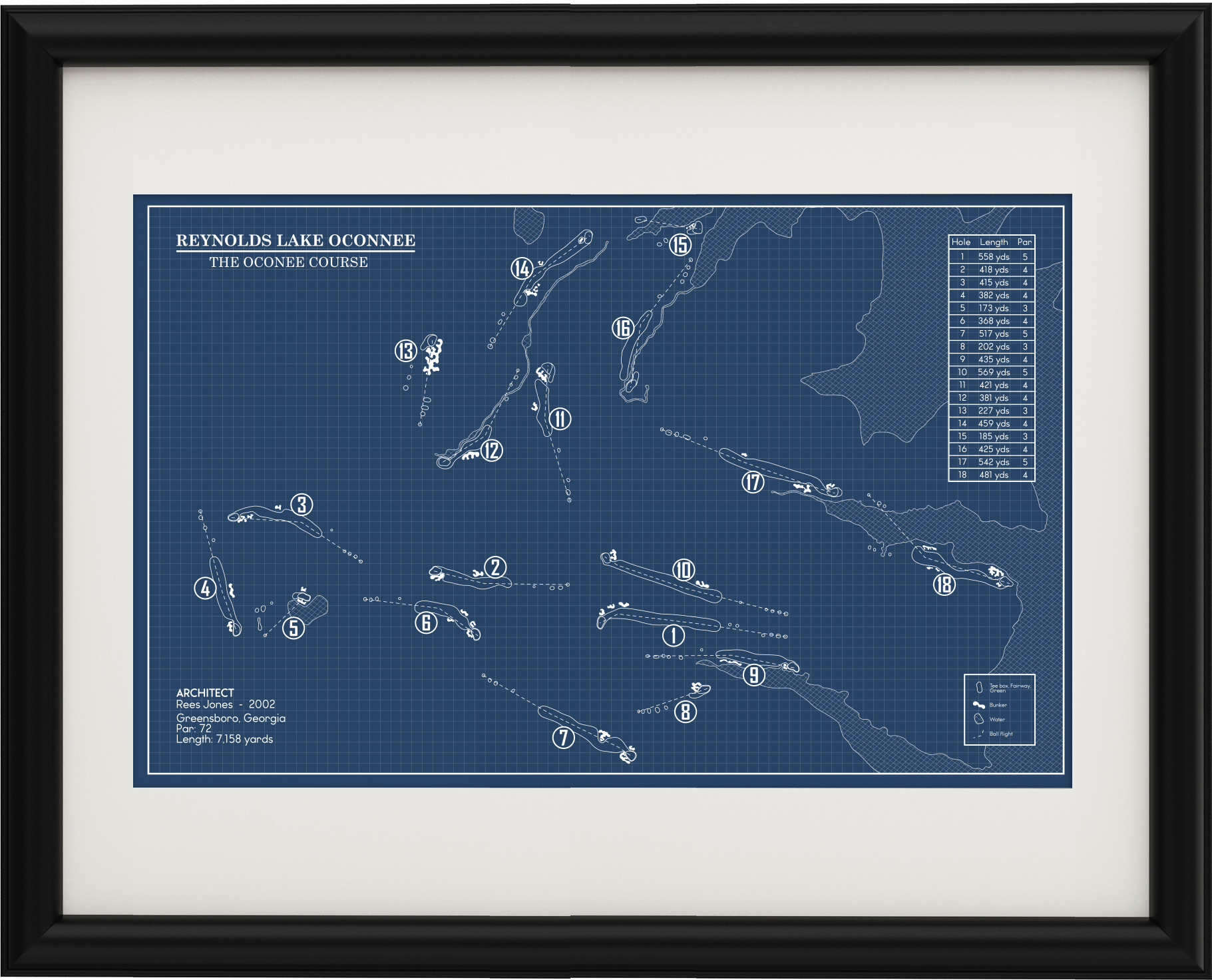 Reynolds Lake Oconee Oconee Course Blueprint (Print) – GolfBlueprints