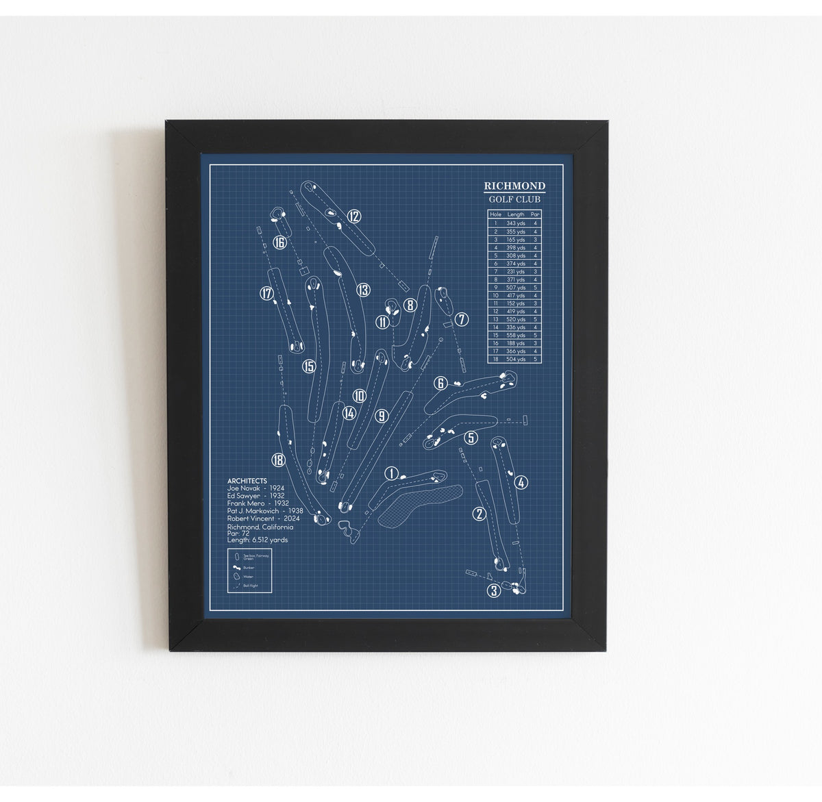 Richmond Golf Club Blueprint (Print)