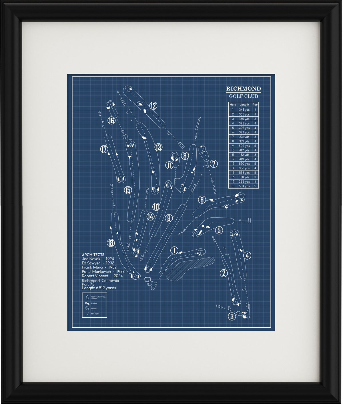 Richmond Golf Club Blueprint (Print)