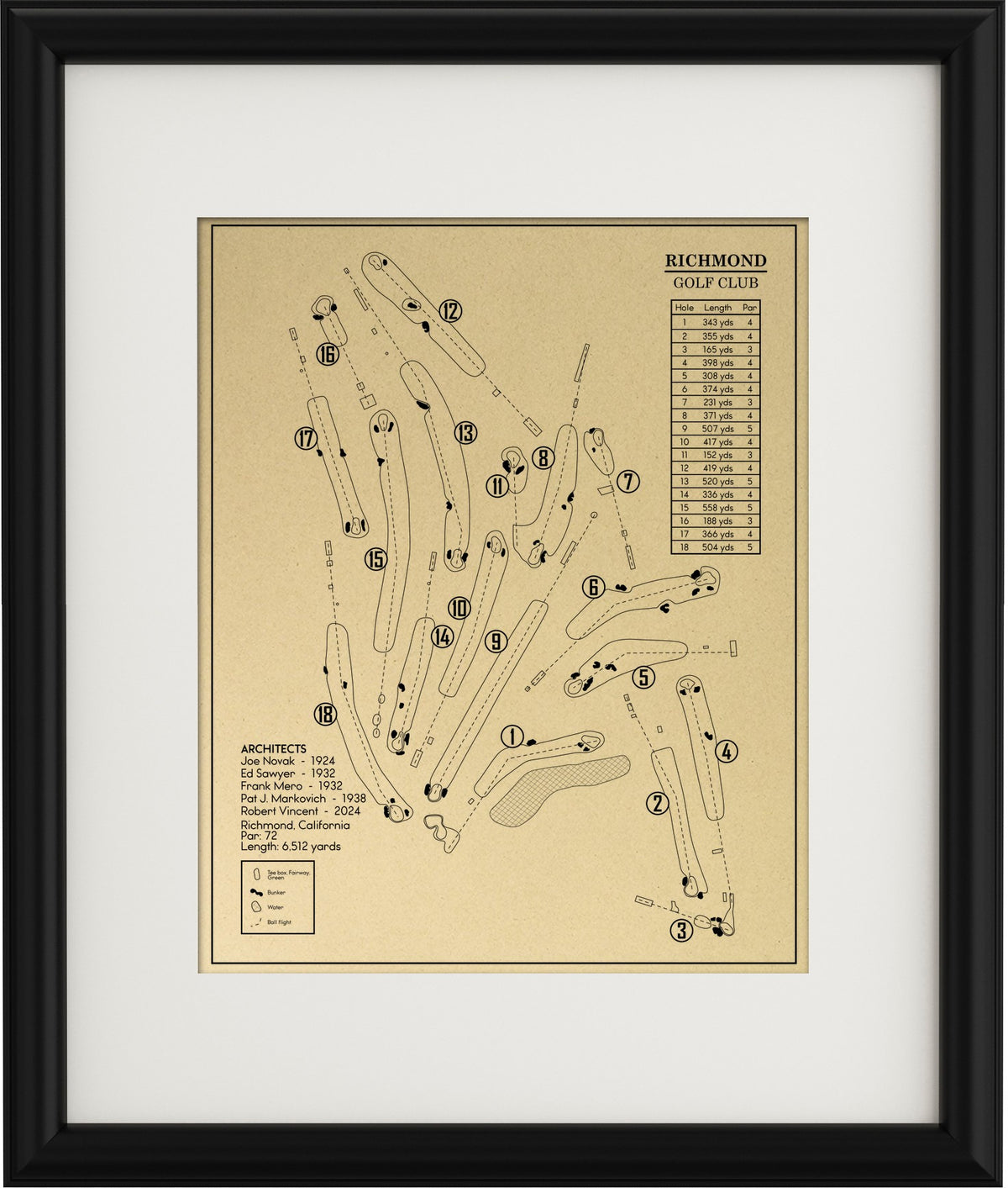 Richmond Golf Club Outline (Print)