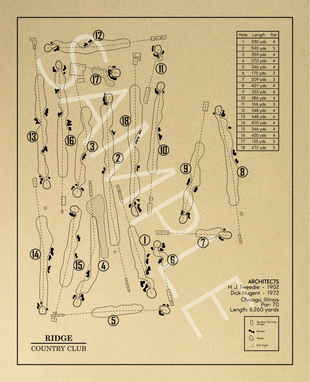 Ridge Country Club Outline (Print)