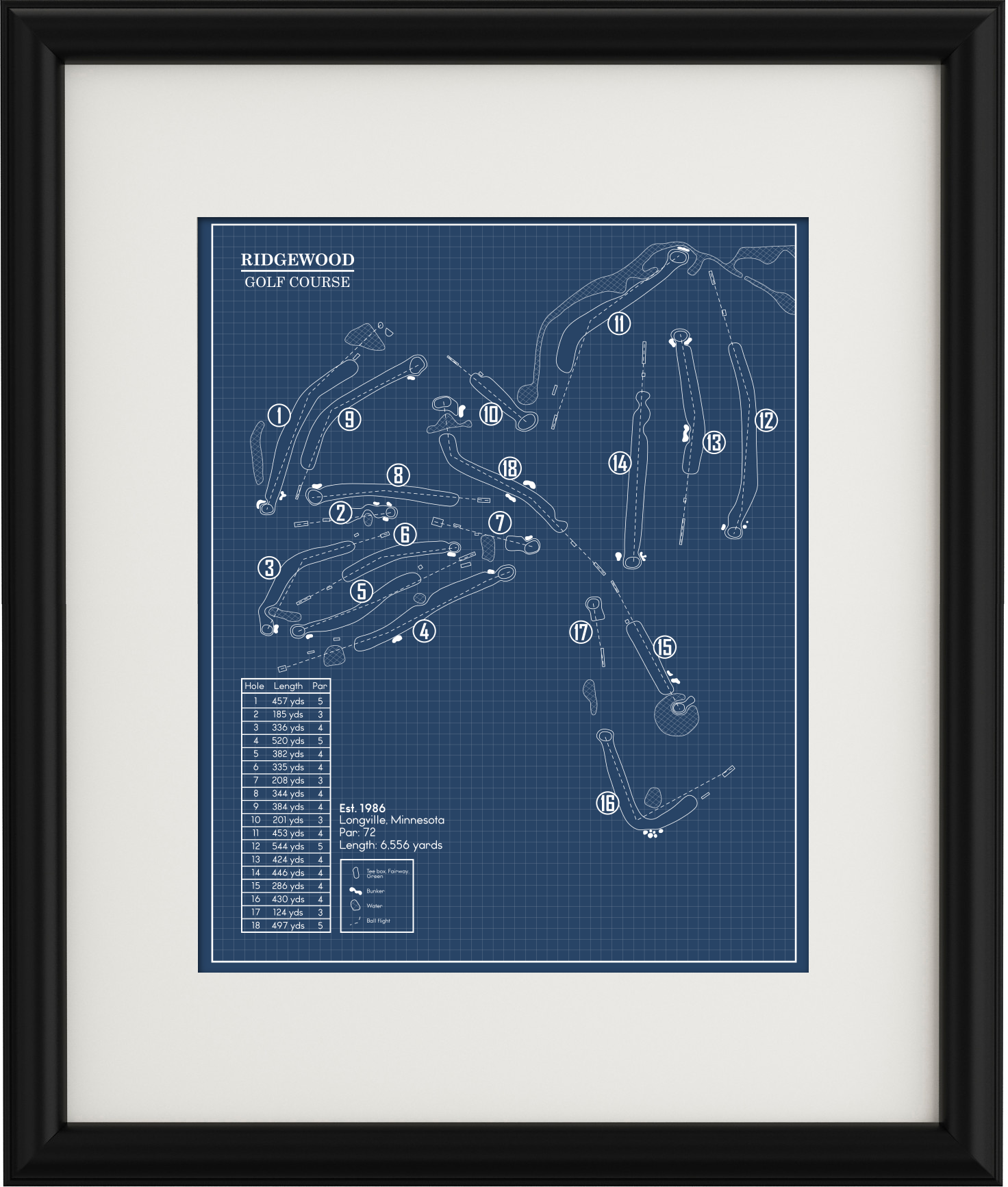 Ridgewood Golf Course Blueprint (Print) – GolfBlueprints