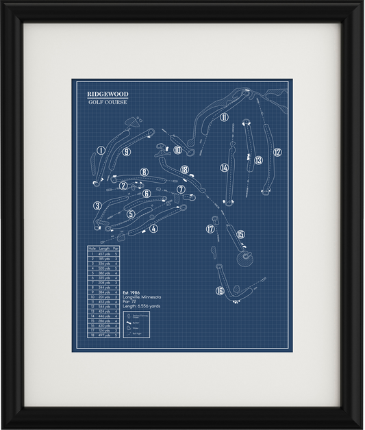 Ridgewood Golf Course Blueprint (Print)